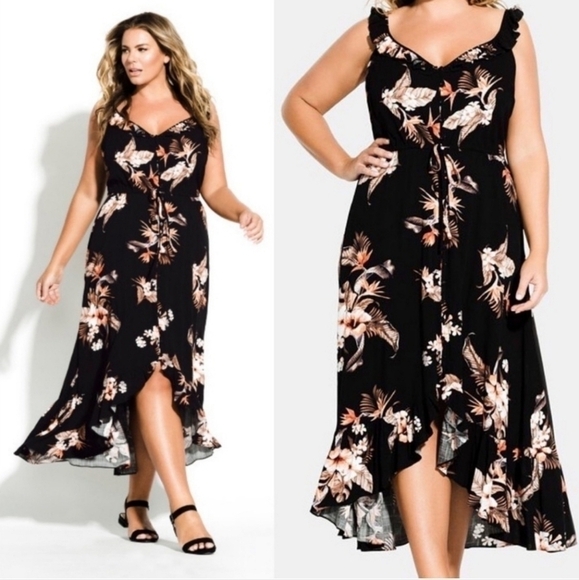 City Chick Black, Orange, and Brown Sundress - Picture 2 of 6